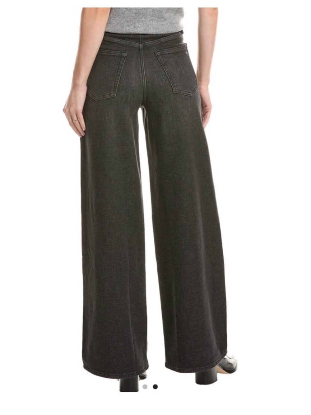 Rag & Bone Serena Full Length Wide Leg Jeans Washed Black ULTRA STRETCH Size 30 - Picture 2 of 8